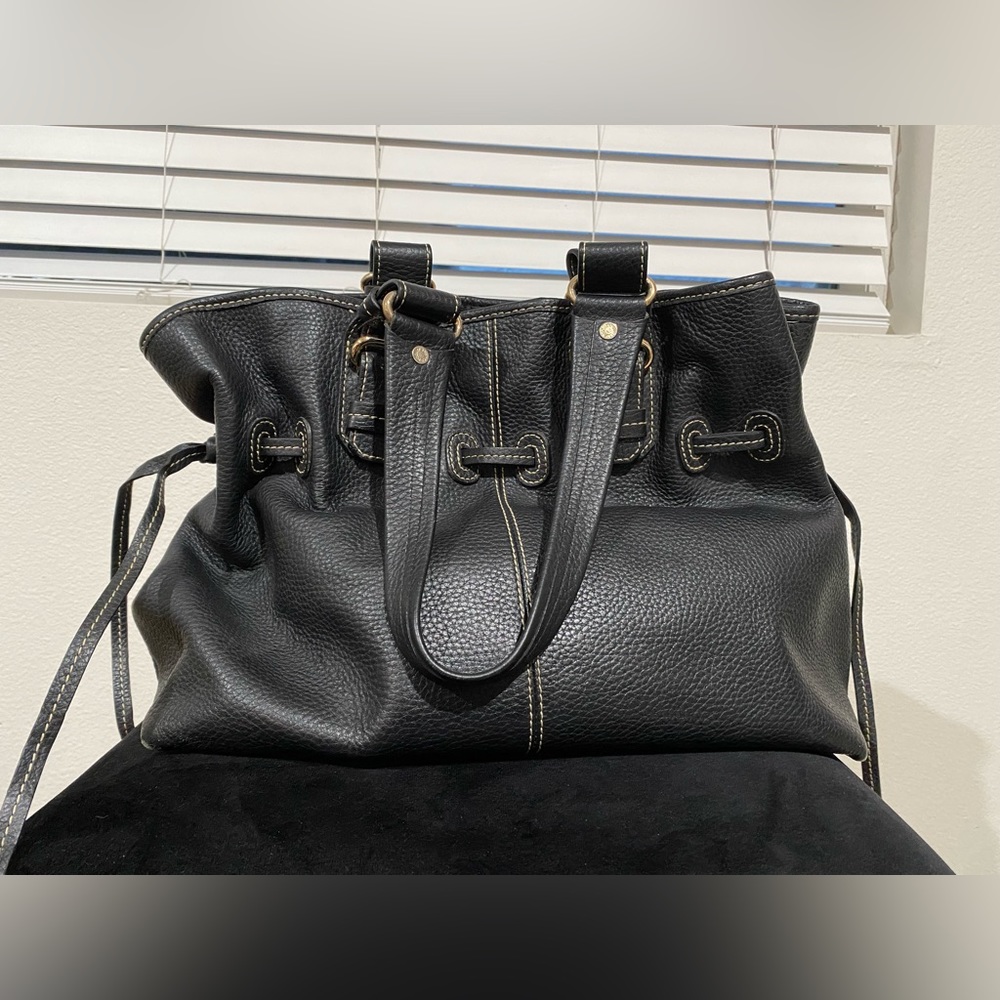 Dooney & Bourke Large Leather Drawstring Tote - Picture 8 of 15